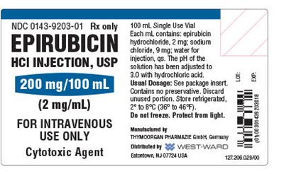 Epirubicin HCl Injection, USP 200 mg/100 mL vial label - epirubicin hydrochloride injection usp 10