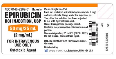 epirubicin-hydrochloride-injection-usp-8.jpg Epirubicin HCl Injection, USP 50 mg/25 mL vial label - epirubicin hydrochloride injection usp 8