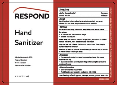 237 mL Label (Respond Handsanitizer 8oz Label Final Outline)