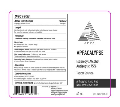 60 mL 75% Isopropyl Antiseptic Rub For Appa Label (0001)