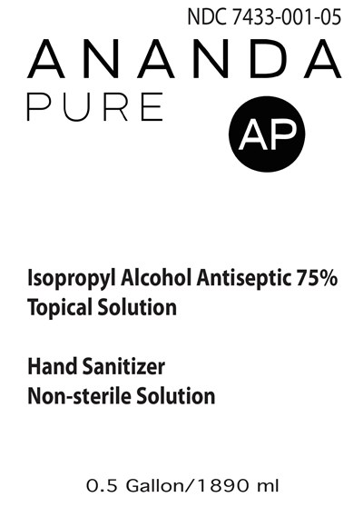 1890 mL Jug Front Label (Anandapure Sanitizer 1890ml Fl Ndc74733 002 05)