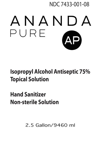 9460 mL Jug Front Label (Anandapure Sanitizer 9460ml Fl Ndc74733 002 08)