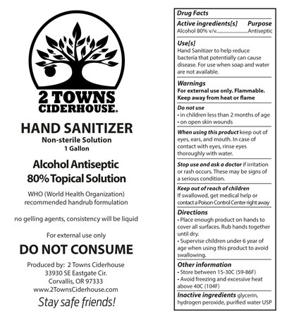 3.785l Label (2020 Handsani Label Gallon)