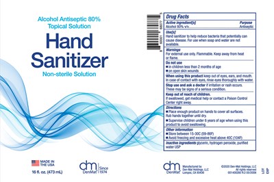 001400280 Denmat Hand Sanitizer 16oz Label R2 0520