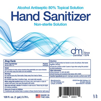001410935 Hand Sanitizer 128oz Gallon Label R1 0520
