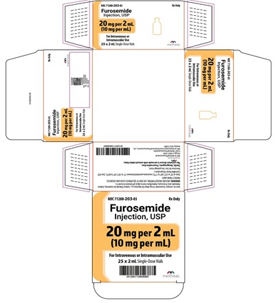 fur05-0001-03-v2.jpg PRINCIPAL DISPLAY PANEL – Furosemide Injection, USP 20 mg per 2 mL Carton - fur05 0001 03 v2