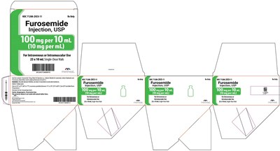 fur05-0001-07-v2.jpg PRINCIPAL DISPLAY PANEL – Furosemide Injection, USP 100 mg per 10 mL CartonLabel - fur05 0001 07 v2