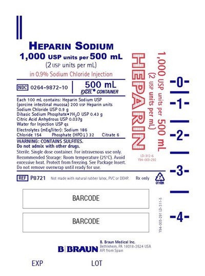 500 mL Container Label P8721 (Heparin Sodium In Sodium Chloride In Excel 5)