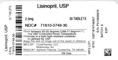 Bottle Label 2.5 mg (71610 0748 30)
