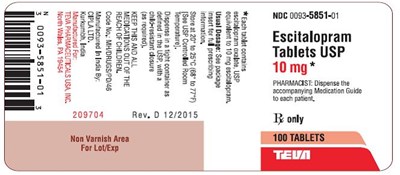 Escitalopram Tablets Usp 10 mg 100s Label (Image 3)