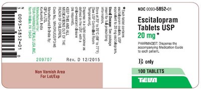Escitalopram Tablets Usp 20 mg 100s Label (Image 4)
