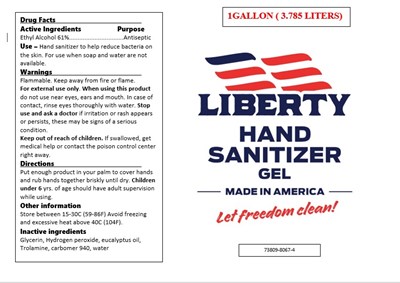 1 Gallon/3.785 L (Liberty Gel Hand Sanitizer 61 1 Gal)