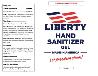 5 Gallons/18.9l (Liberty Gel Hand Sanitizer 61 5 Gal)