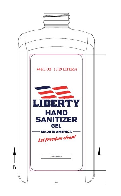 1.893l/0.5 Gallon Front (Liberty Hand Sanitizer Label 61 64oz Front2)