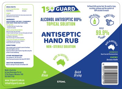 Front Label (1stguard Label Alcohol Us Antiseptic 01)