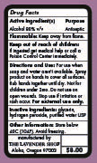 Drug Facts - Sanitizer Label Back