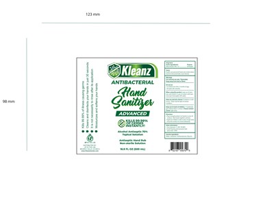 500  mL Label (Kleanz Label 500ml Page 0001)