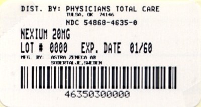 4635.jpg Nexium 20mg label - 4635