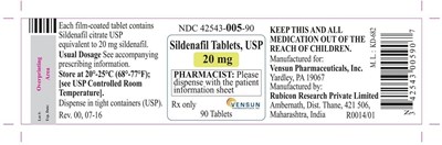 sildenafil-tablets-usp-20mg-90-label.jpg PRINCIPAL DISPLAY PANEL - 20 mg Tablet Bottle Label - sildenafil tablets usp 20mg 90 label