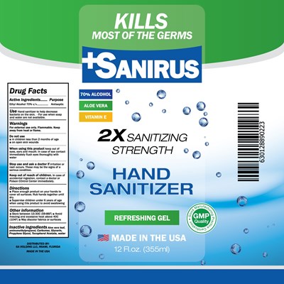 Sanirus12ozHndSntzrLbl.jpg Package Label - Sanirus12ozHndSntzrLbl