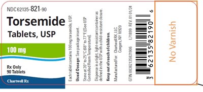 Image Description (Torsemide Tablets 100mg Label)