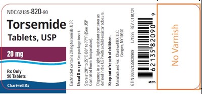 Image Description (Torsemide Tablets 20mg Label)
