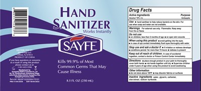 Package Label (Sfhndsntzr250ml)