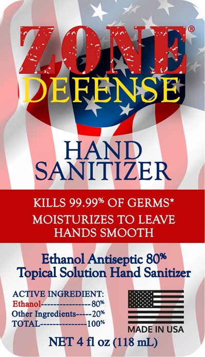 2020 Zone Defense Hand Sanitizer Front Label (2020 Zone Sanitizer Front 01)