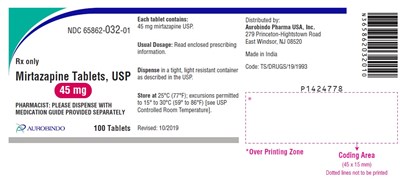 mirtazapine-fig4.jpg PACKAGE LABEL-PRINCIPAL DISPLAY PANEL - 45 mg (100 Tablet Bottle) - mirtazapine fig4