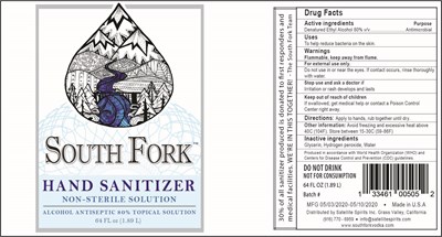 1.89 L Label (South Fork Sanitizer 1.89l 64oz)