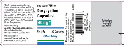 30 capsules - doxycycline 40 mg capsule