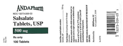 salsalate-02.jpg PRINCIPAL DISPLAY PANEL - 500 mg Tablet Bottle Label - salsalate 02