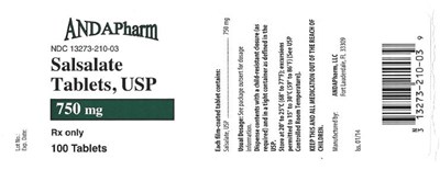 salsalate-03.jpg PRINCIPAL DISPLAY PANEL - 750 mg Tablet Bottle Label - salsalate 03
