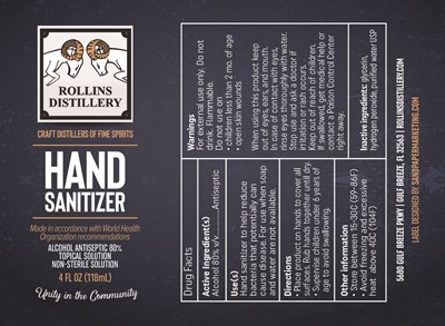 Hand Sanitizer Label (Rollins Handlabel 3.5x2.5 4oz Bleed)
