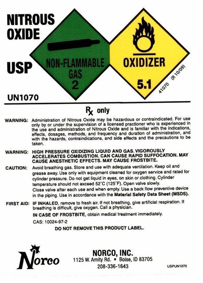 Norco N2o Label (Norco N2o)