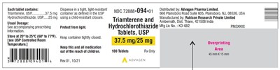 triamterene-hctz-tabs-usp-37pt5mg-25mg-100s.jpg Triamterene and Hydrochlorothiazide Tablets, USP 37.5mg/25 mg - NDC 72888-094-01 - 100s Label - triamterene hctz tabs usp 37pt5mg 25mg 100s