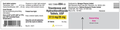 triamterene-hctz-tabs-usp-37pt5mg-25mg-30s.jpg Triamterene and Hydrochlorothiazide Tablets, USP 37.5mg/25mg - NDC 72888-094-30 - 30s Label - triamterene hctz tabs usp 37pt5mg 25mg 30s