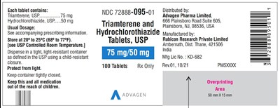 triamterene-hctz-tabs-usp-75mg-50mg-100s.jpg Triamterene and Hydrochlorothiazide Tablets, USP 75mg/50 mg - NDC 72888-095-01 - 100s Label - triamterene hctz tabs usp 75mg 50mg 100s