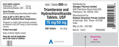 triamterene-hctz-tabs-usp-75mg-50mg-500s.jpg Triamterene and Hydrochlorothiazide Tablets, USP 75mg/50 mg - NDC 72888-095-05 - 500s Label - triamterene hctz tabs usp 75mg 50mg 500s