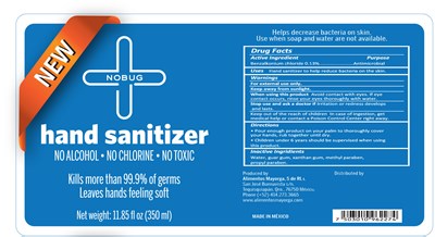 No Alcohol No Cholrine No Toxic  Kills More Then 99.9% Of The Germs  Leaves Hands Feeling Sof (Nobug 350ml)