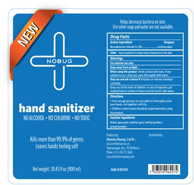 No Alcohol No Cholrine No Toxic  Kills More Then 99.9% Of The Germs  Leaves Hands Feeling Sof (Nobug 900ml)
