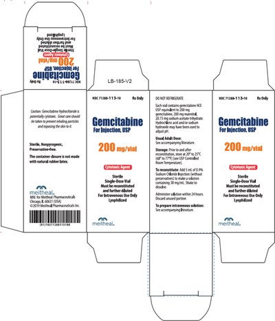 Principal Display Panel (Gemcitabine For Injection, USP 200 mg Carton)