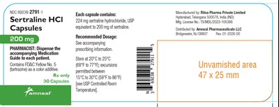 200 mg Label (Sertraline HCl Capsules 3)
