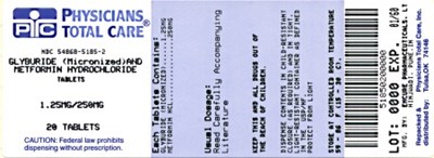 5185.jpg Glyburide Metformin 1.25 mg/250 mg label - 5185