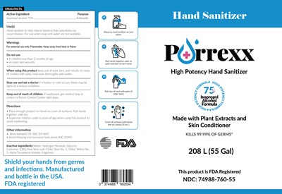 Updated Purrexx Label 208l(55gal) Isopropyl 75