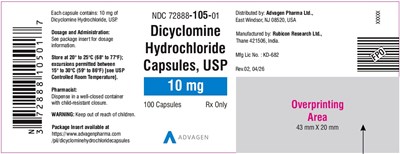 Dicyclomine Hydrochloride Capsules 10 mg (NDC 72888-105-01)