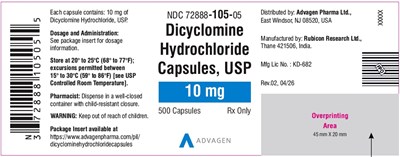 Dicyclomine Hydrochloride Capsules 10 mg (NDC 72888-105-05)