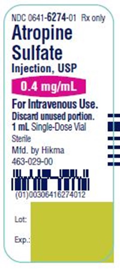 Atropine 0.4mg Vial Label (Atropine Sulfate Injection Usp Sdv 2)