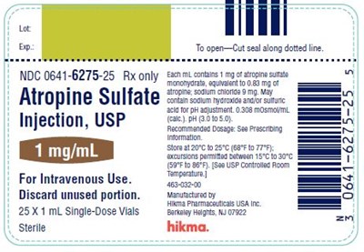 Atropine 1mg Carton Label (Atropine Sulfate Injection Usp Sdv 5)