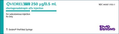 ovidrel-03.jpg PRINCIPAL DISPLAY PANEL - 250 µg/0.5 mL Syringe Carton - ovidrel 03